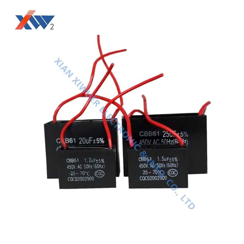 High Quality 500V AC 8 uF±5 CBB61 Metallized Polypropylene Film