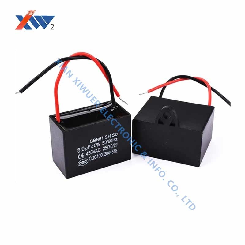 High Quality 500V AC 8 uF±5 CBB61 Metallized Polypropylene Film